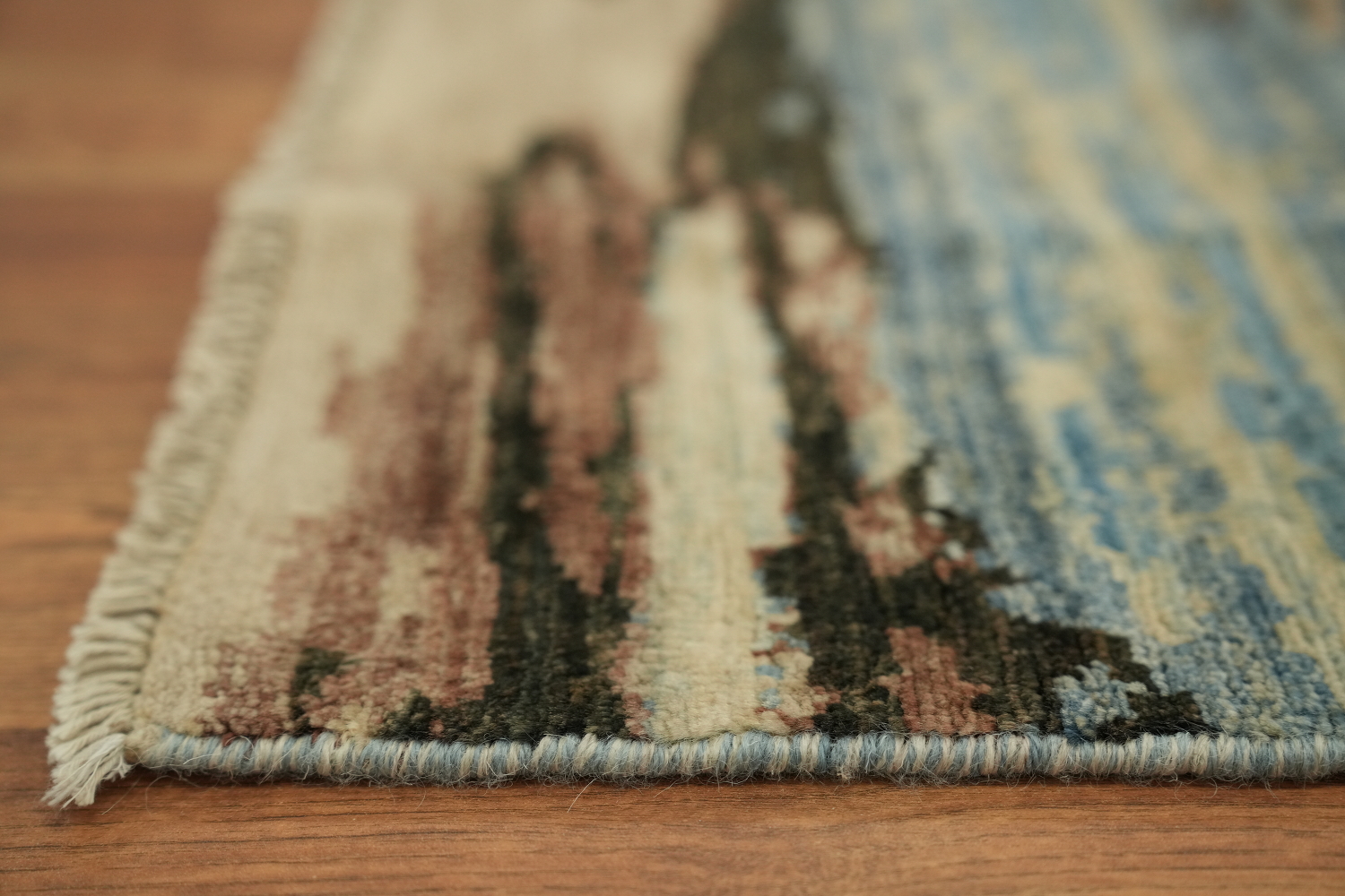 Vegetable Dye Handmade Abstract Wool/ Silk Area Rug 4x6
