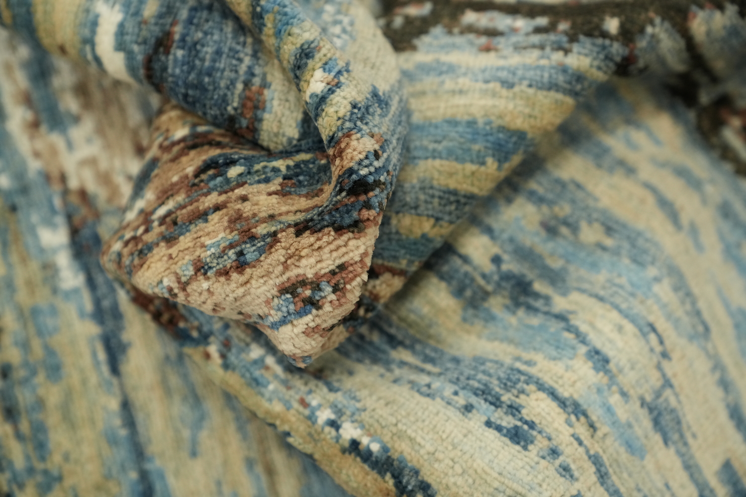 Vegetable Dye Handmade Abstract Wool/ Silk Area Rug 4x6