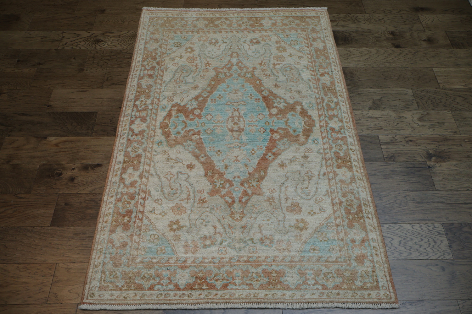 Vegetable Dye Oushak Turkish Area Rug 4x6