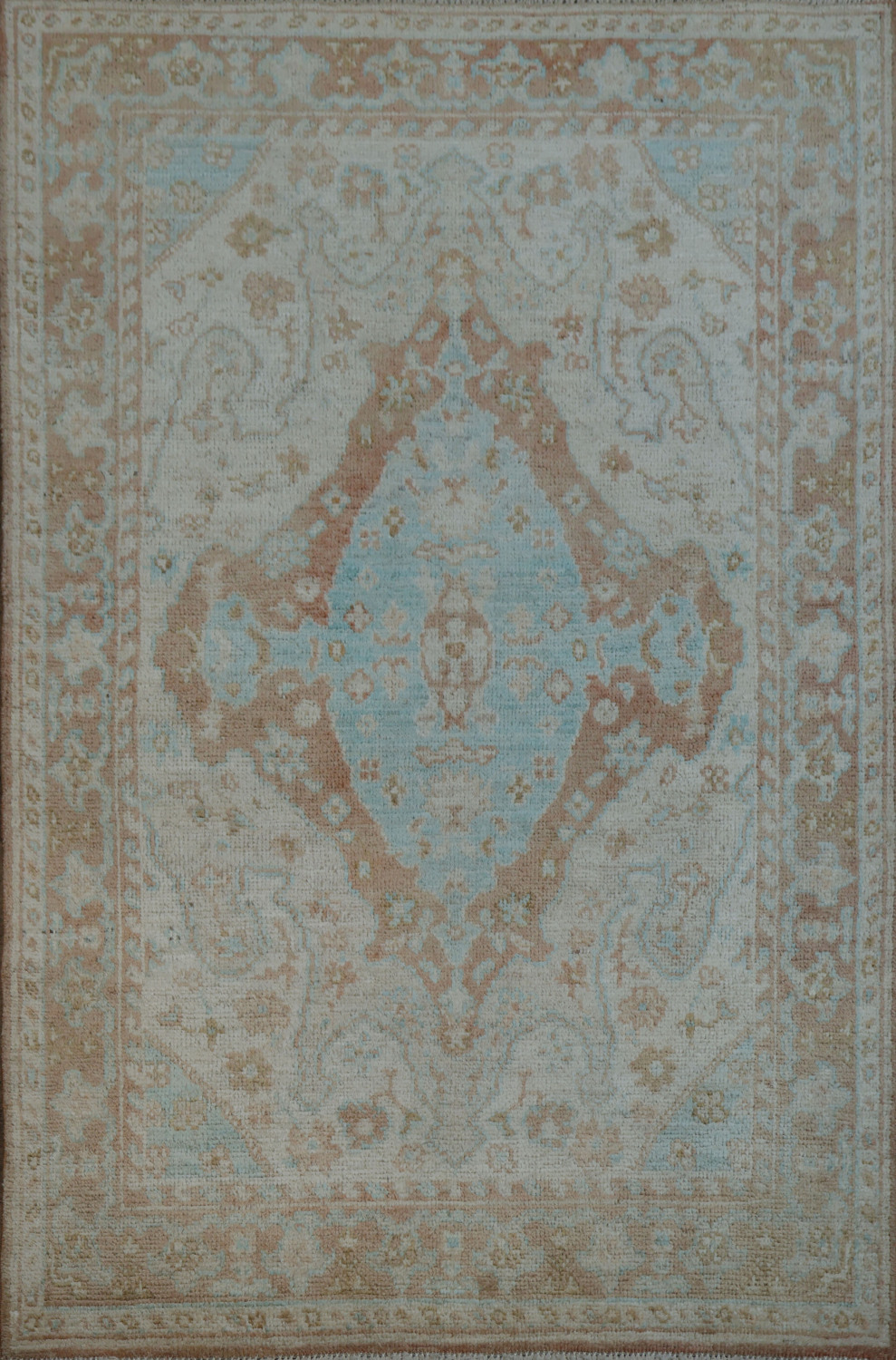 Vegetable Dye Oushak Turkish Area Rug 4x6