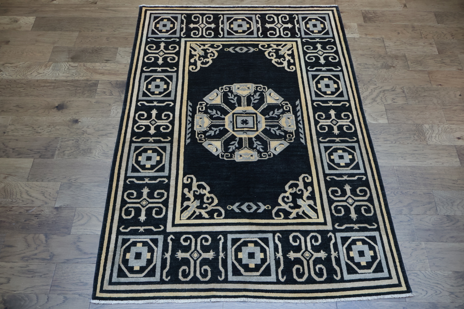 Vegetable Dye Handmade Khotan Wool Area Rug 5x8