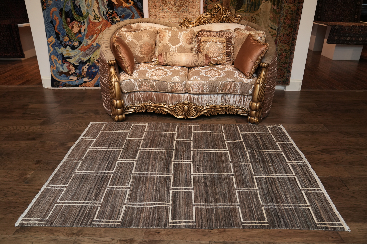 Earth-Tone Gabbeh Kashkoli Wool Area Rug 5x7