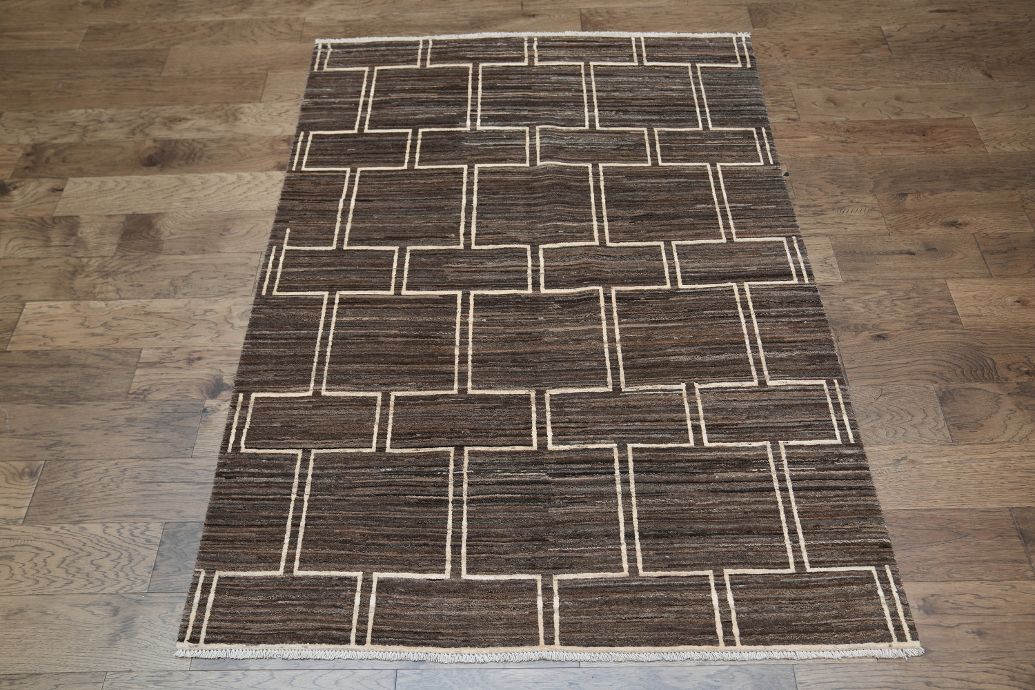 Earth-Tone Gabbeh Kashkoli Wool Area Rug 5x7