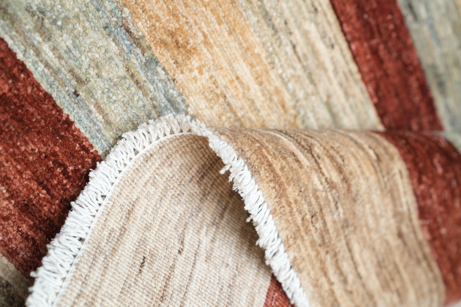 Striped Gabbeh Kashkoli Wool Area Rug 5x6