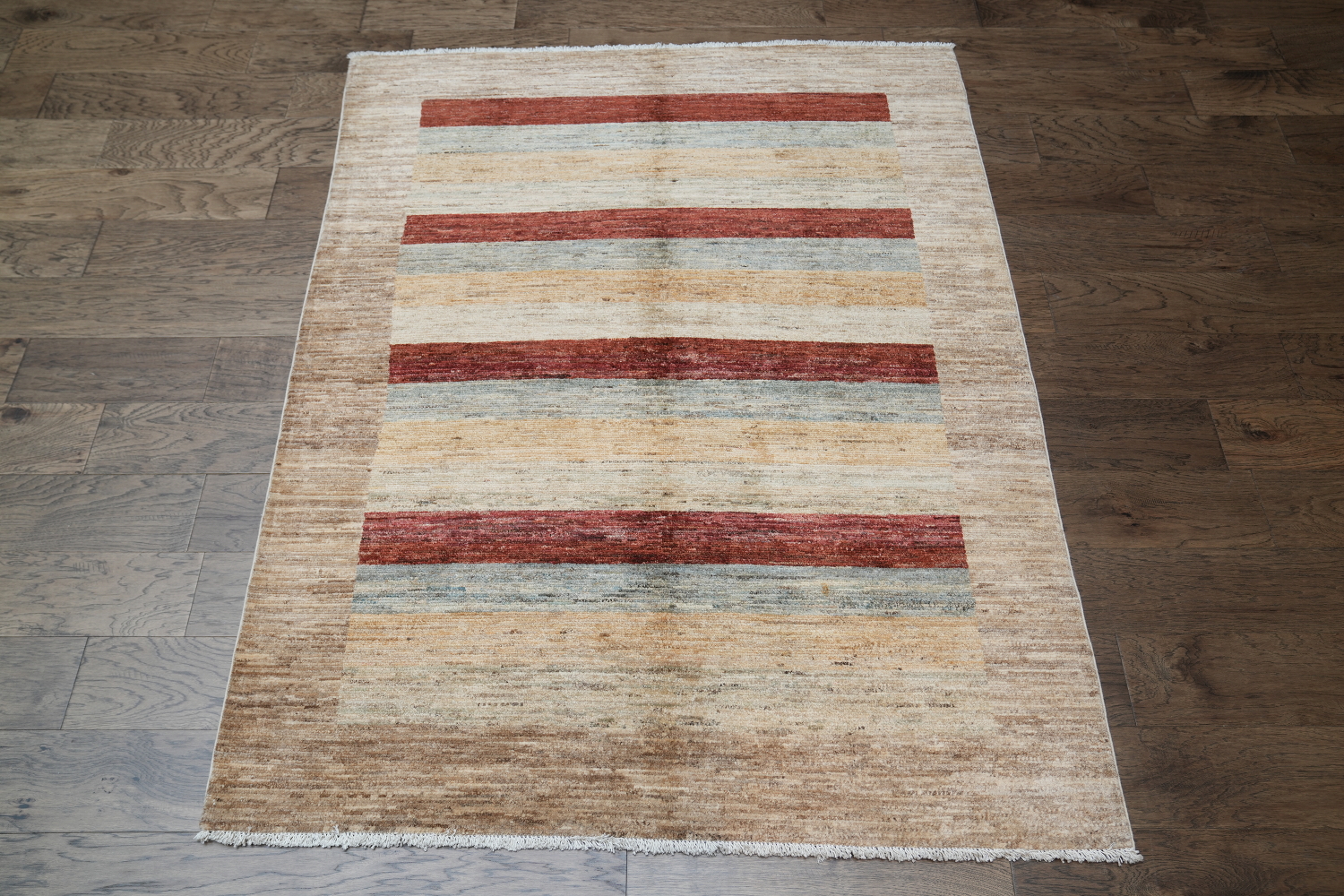 Striped Gabbeh Kashkoli Wool Area Rug 5x6
