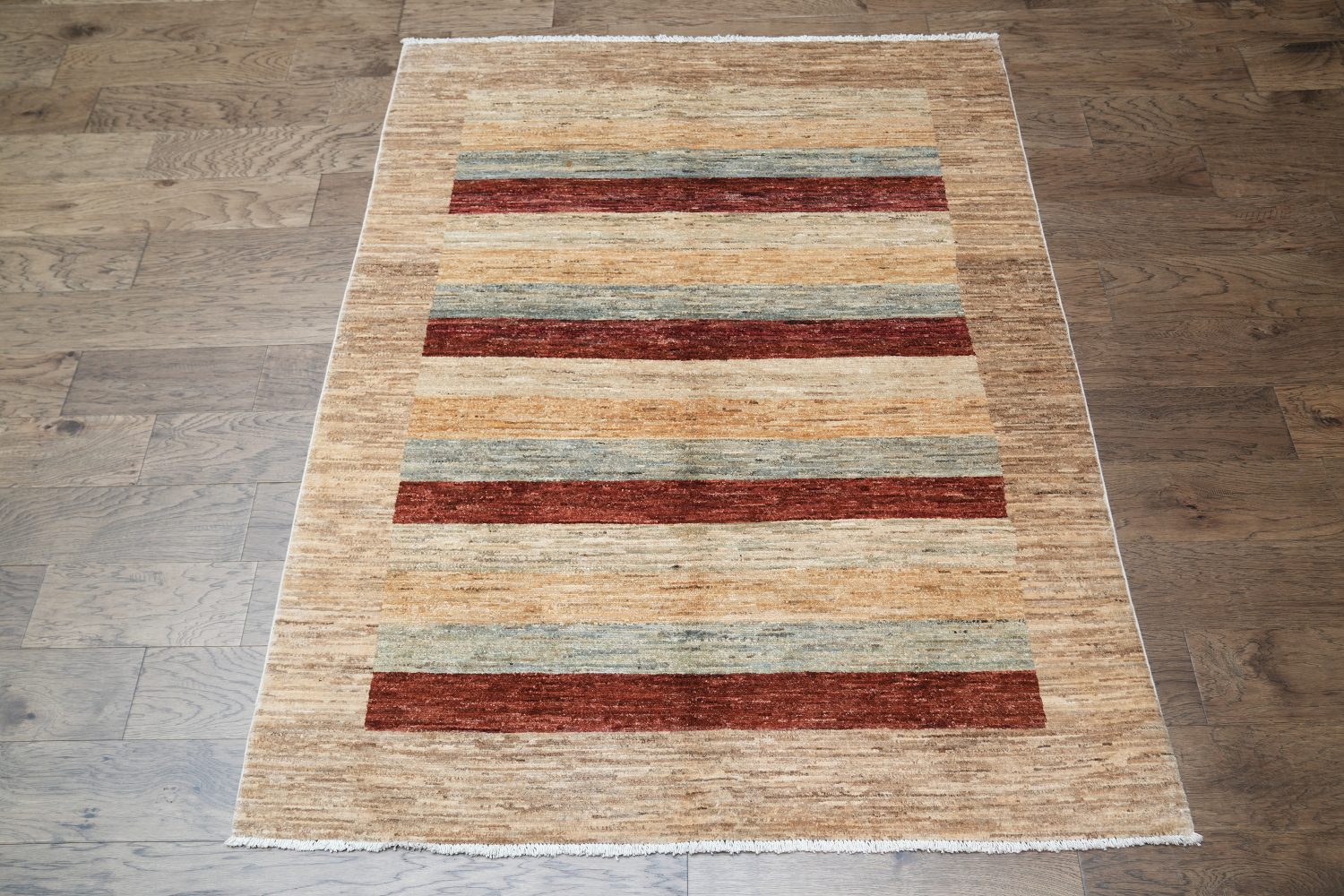 Striped Gabbeh Kashkoli Wool Area Rug 5x6