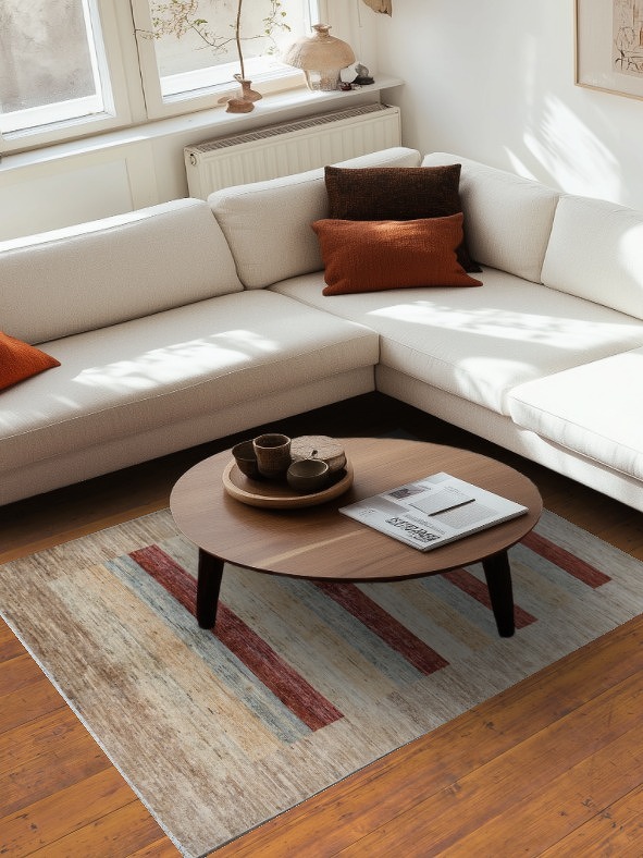 Striped Gabbeh Kashkoli Wool Area Rug 5x6