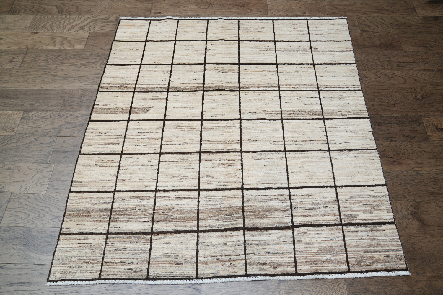 Checkered Gabbeh Kashkoli Square Area Rug 5x5