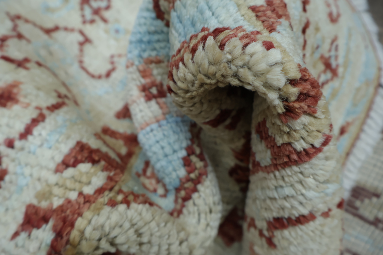 Vegetable Dye Oushak Turkish Area Rug 5x7