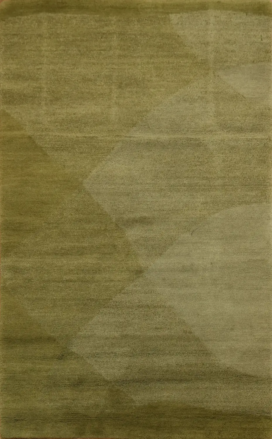 Modern Olive Green Nepalese Rug with Subtle Geometric Patterns 3x5 ft