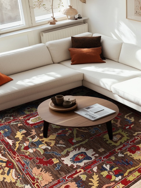 Vegetable Dye Brown Ziegler Wool Area Rug 8x10