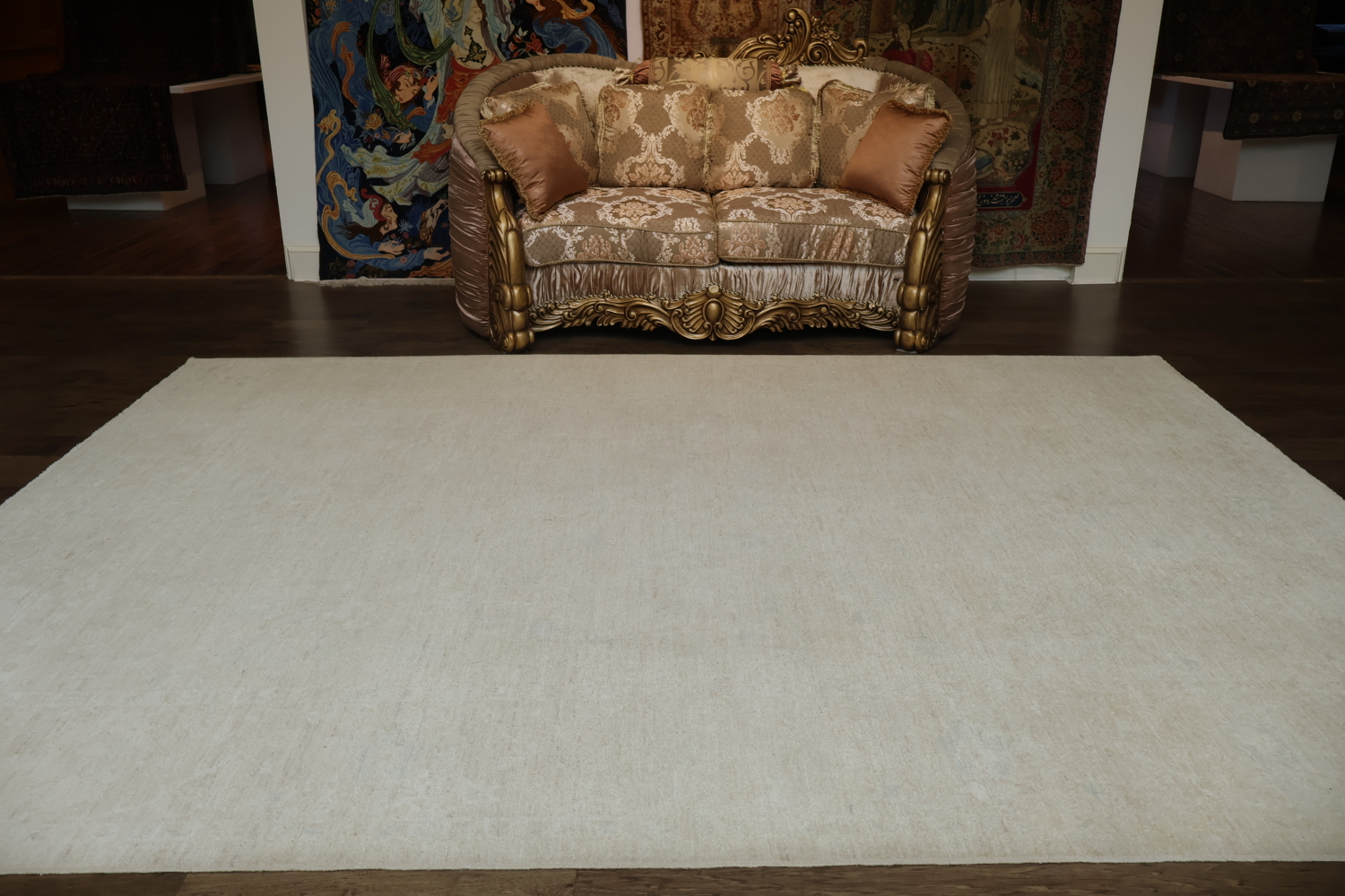 Muted Wool Oushak Turkish Area Rug 9x12