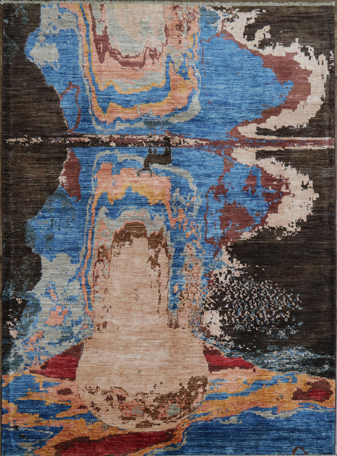 Contemporary Designer Rug Featuring Bold and Expressive Colors 6x8