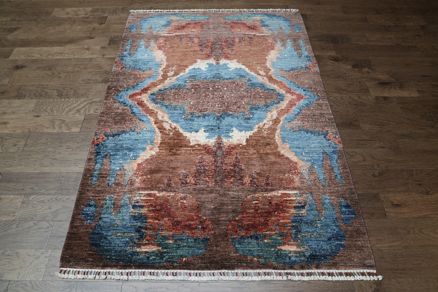 Wool Abstract Oriental Area Rug 6x8