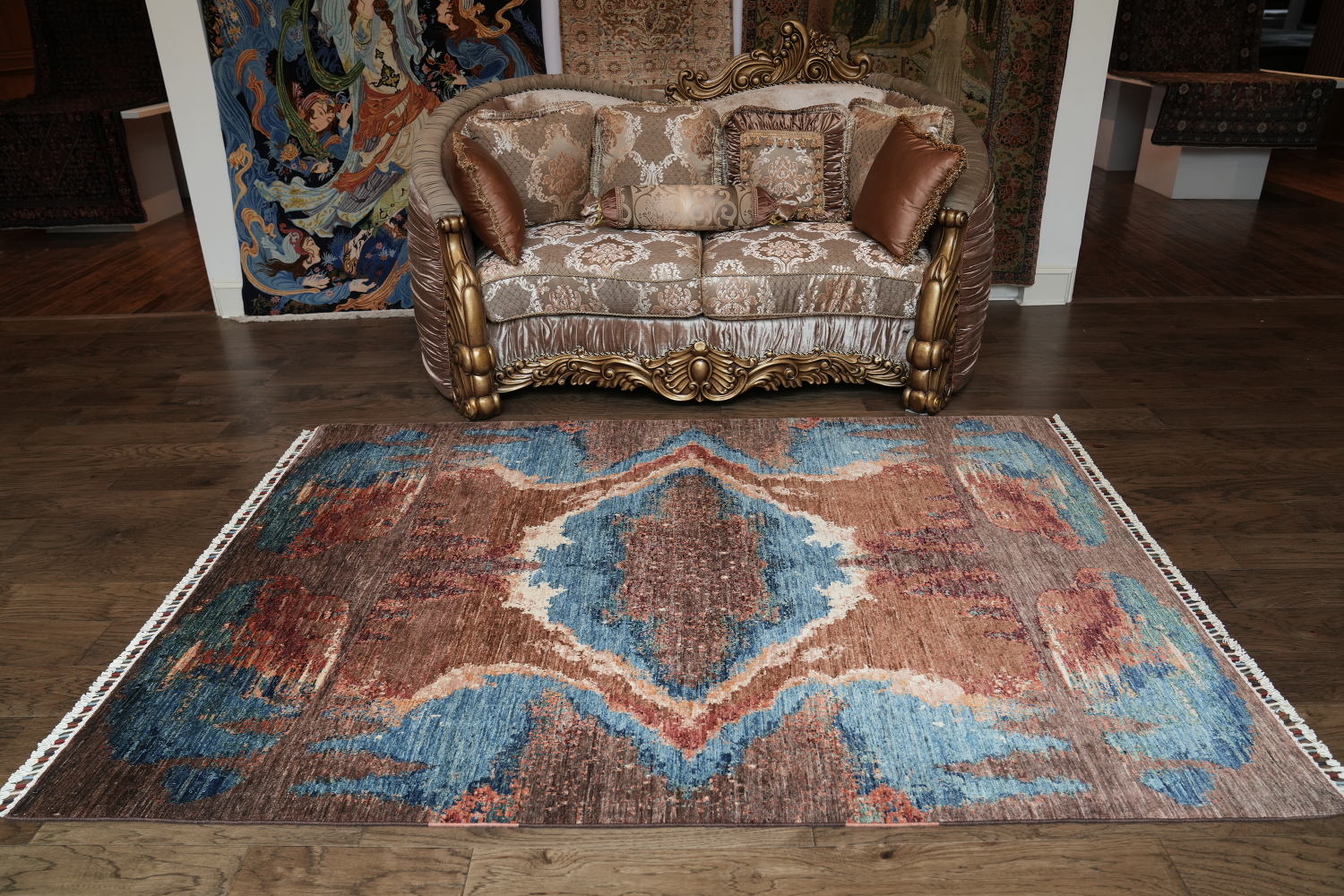 Wool Abstract Oriental Area Rug 6x8
