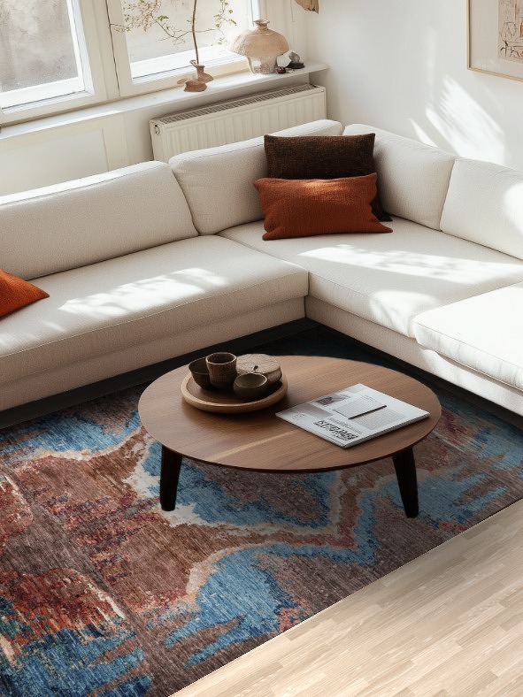Wool Abstract Oriental Area Rug 6x8