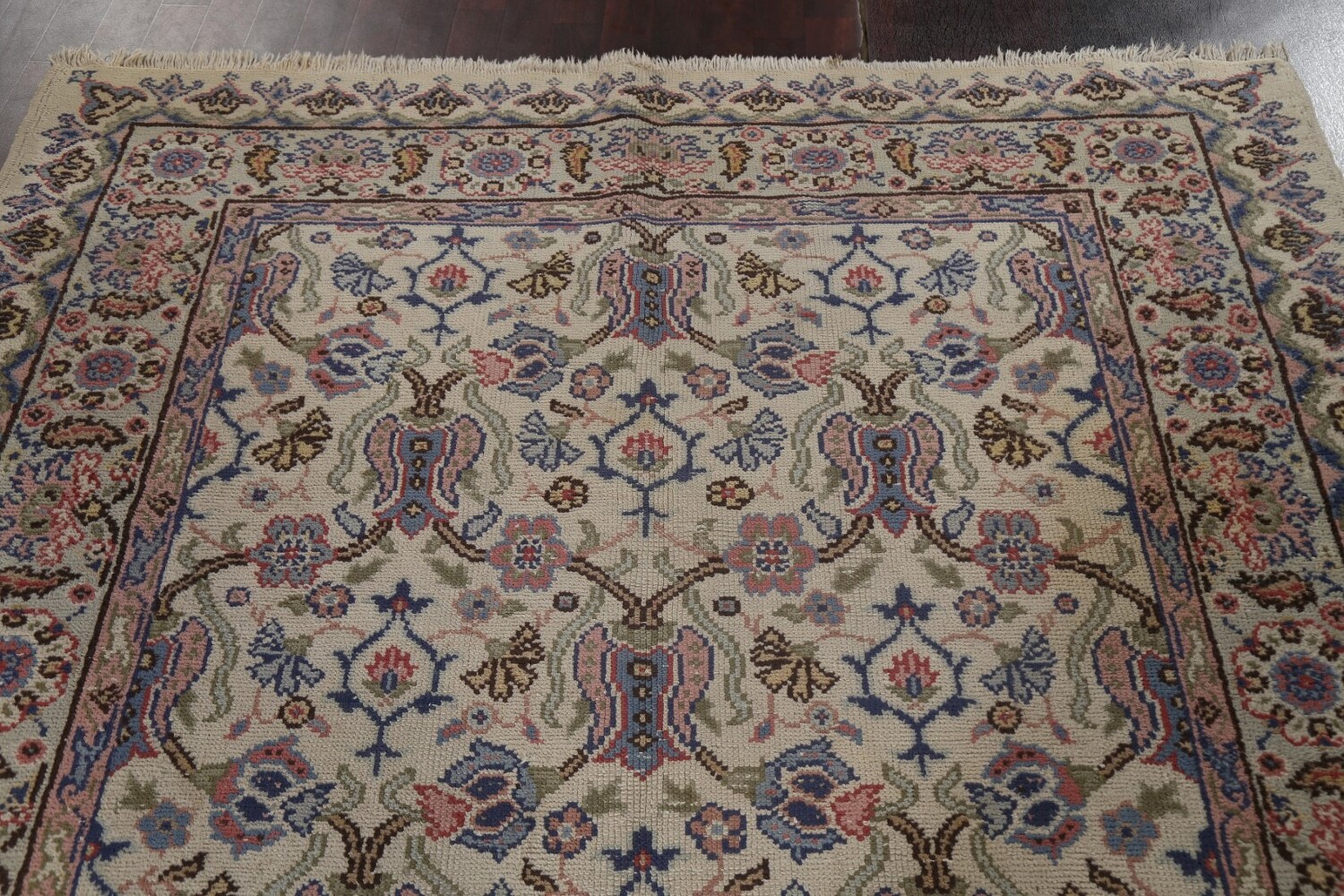 Antique Vegetable Dye Oushak Turkish Area Rug 6x10
