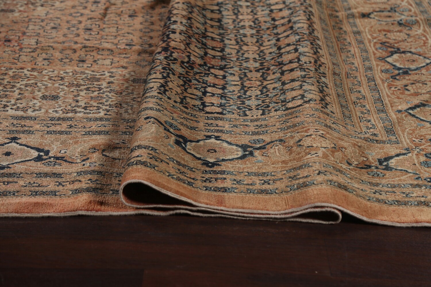 Pre-1900 Antique Vegetable Dye Tabriz Haj Jalili Persian Rug 13x18
