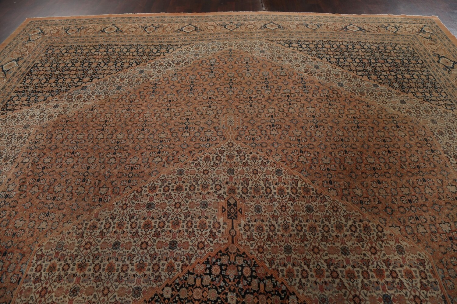 Pre-1900 Antique Vegetable Dye Tabriz Haj Jalili Persian Rug 13x18