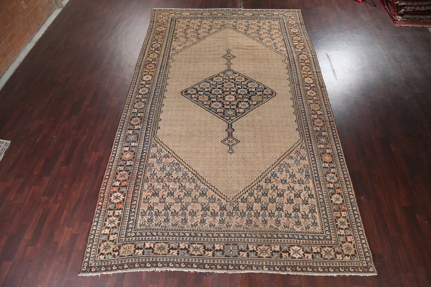 Pre-1900 Antique Vegetable Dye Bibikabad Persian Rug 10x16