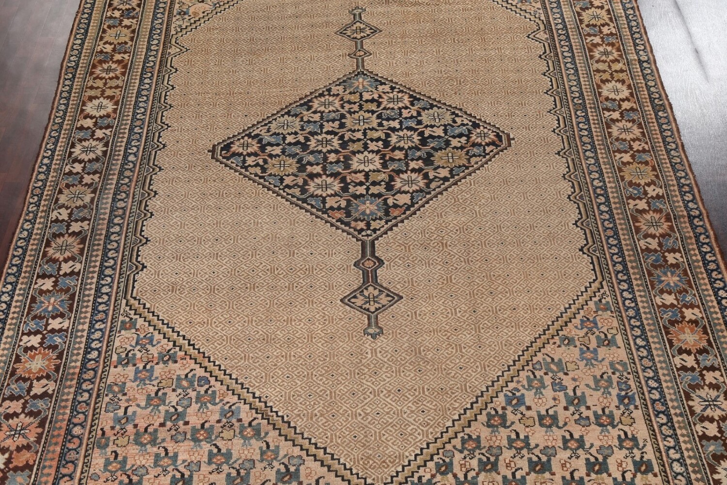 Pre-1900 Antique Vegetable Dye Bibikabad Persian Rug 10x16