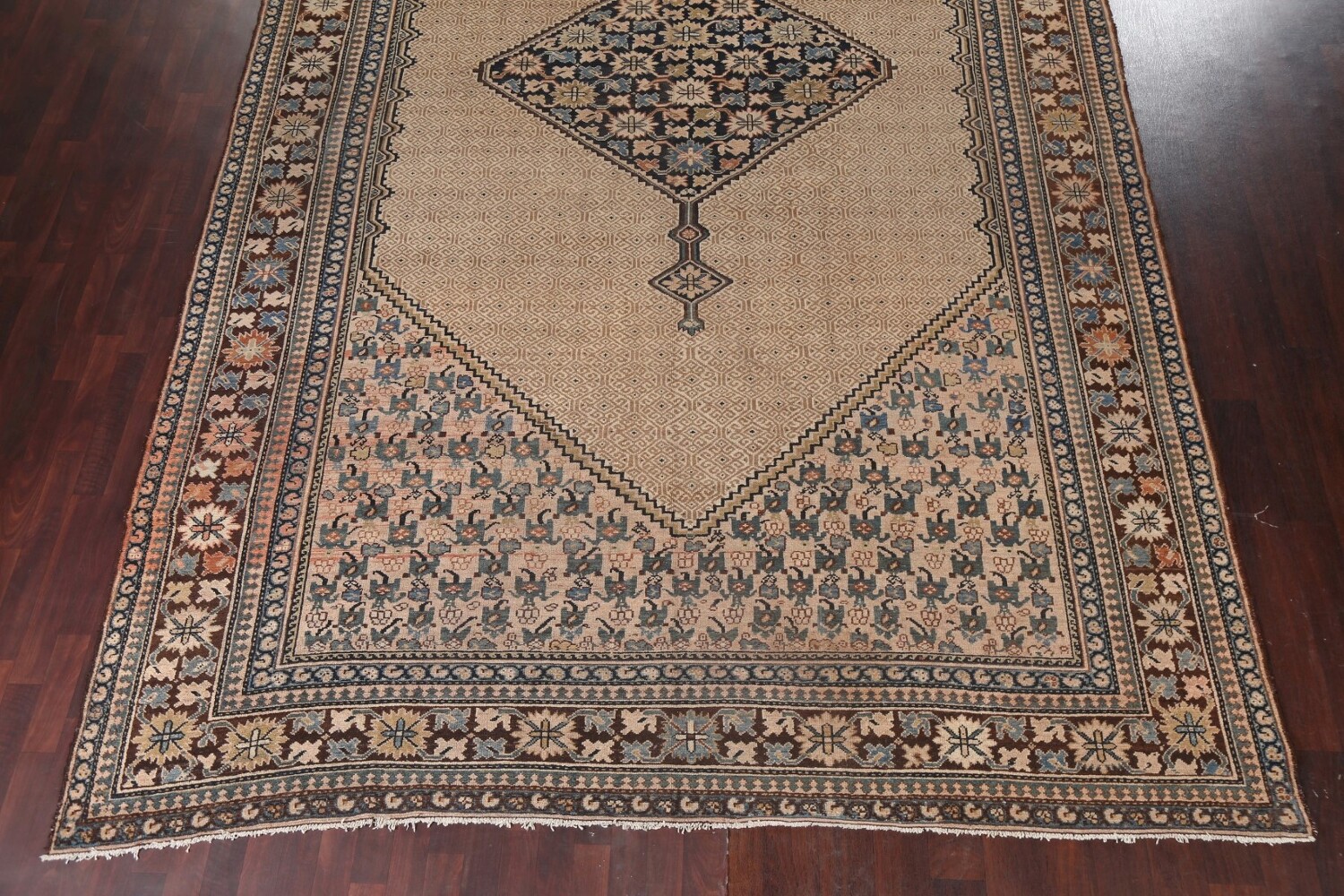 Pre-1900 Antique Vegetable Dye Bibikabad Persian Rug 10x16