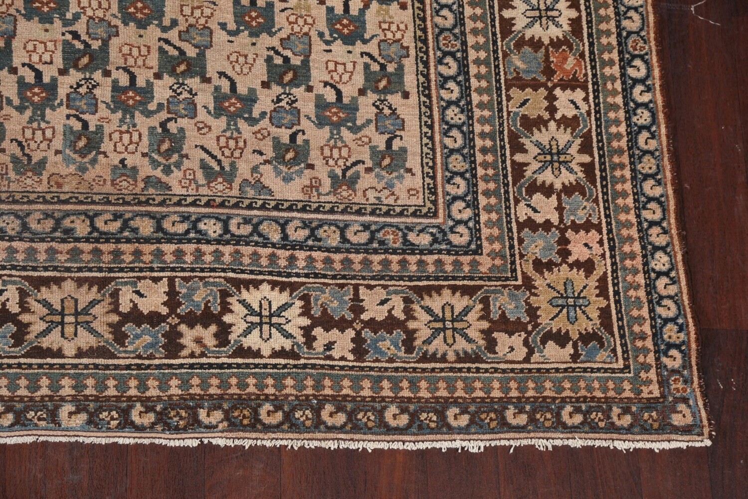 Pre-1900 Antique Vegetable Dye Bibikabad Persian Rug 10x16