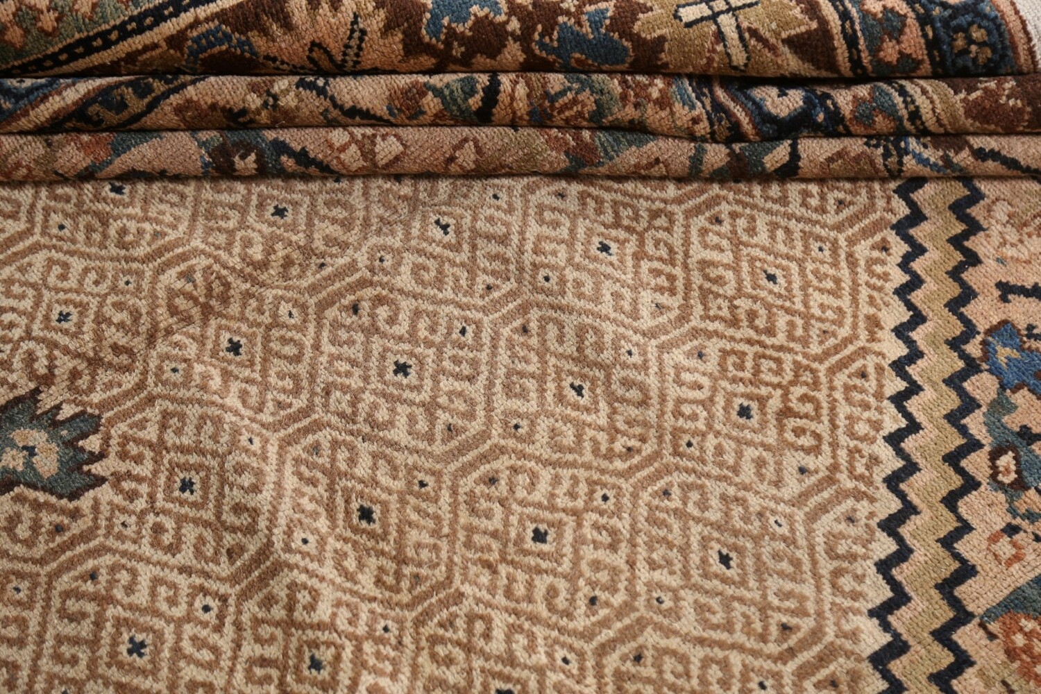 Pre-1900 Antique Vegetable Dye Bibikabad Persian Rug 10x16
