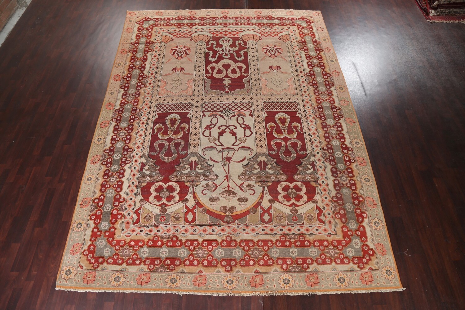 Pre-1900 Antique Vegetable Dye Agra Rug 10x14