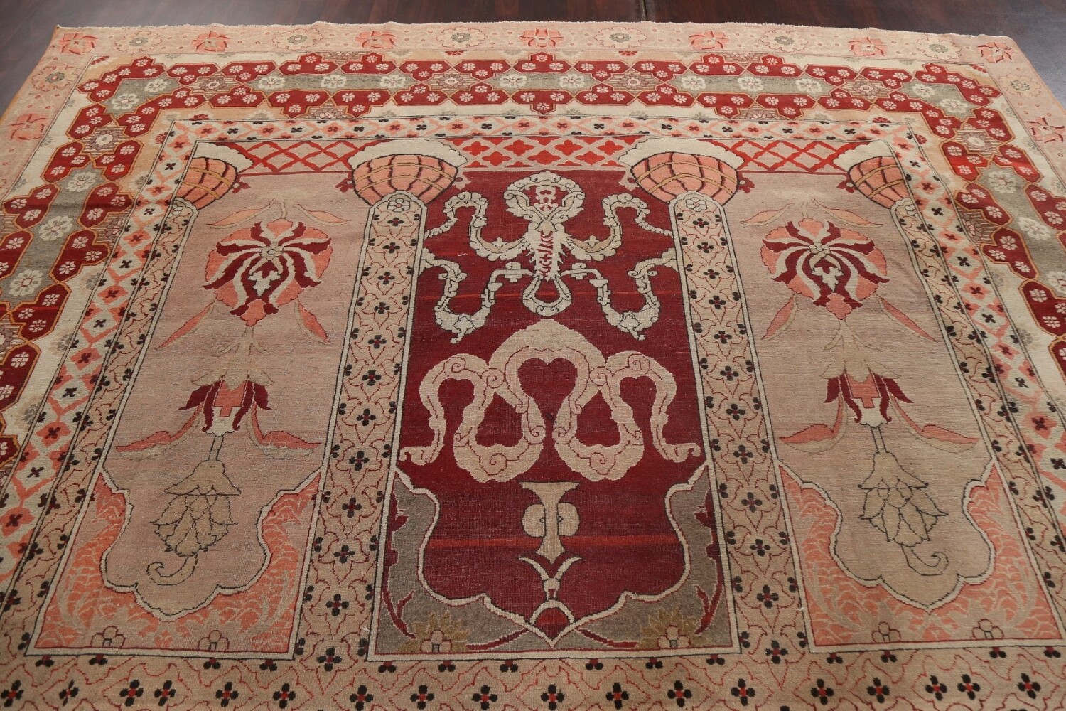 Pre-1900 Antique Vegetable Dye Agra Rug 10x14