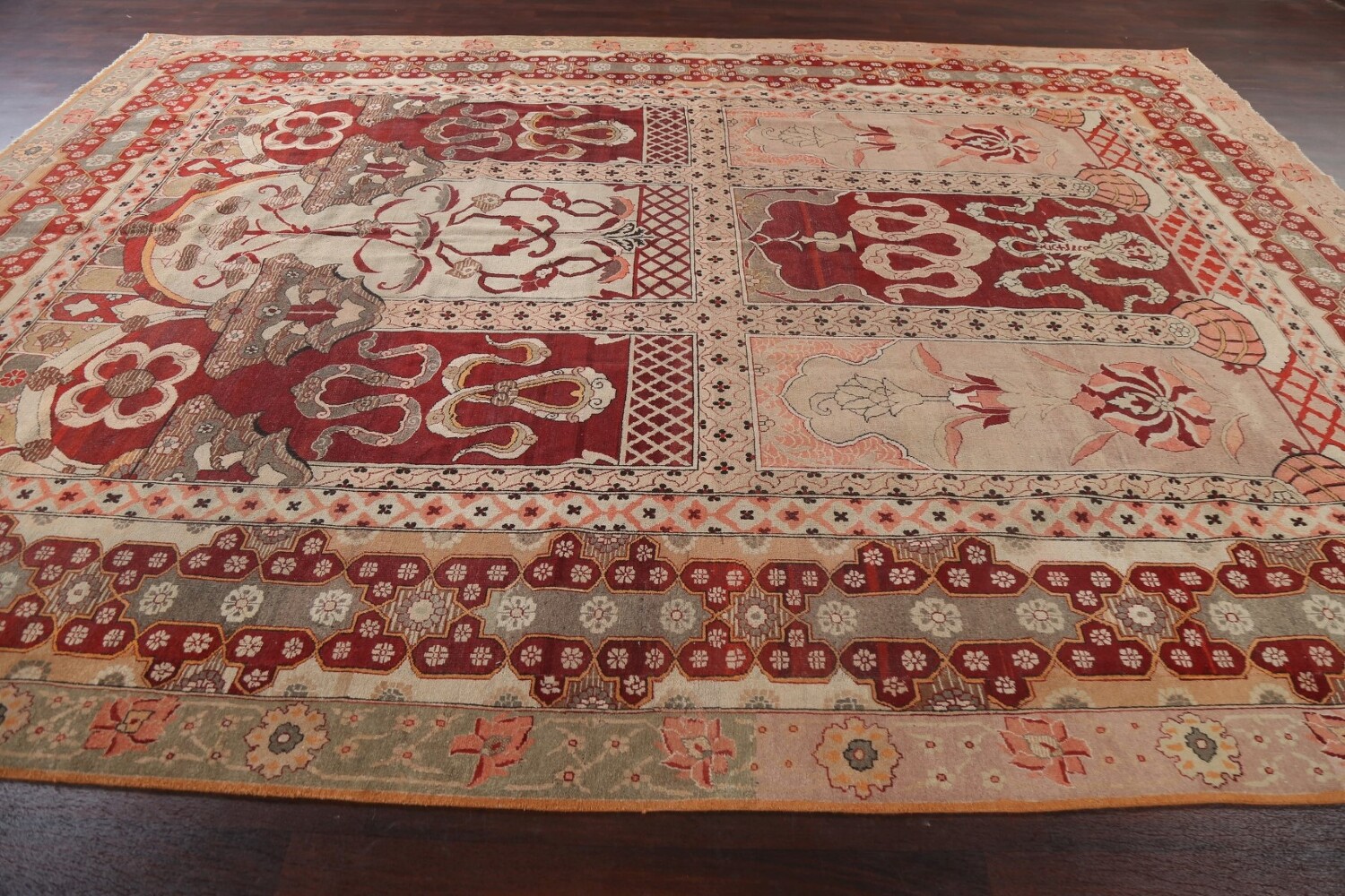 Pre-1900 Antique Vegetable Dye Agra Rug 10x14