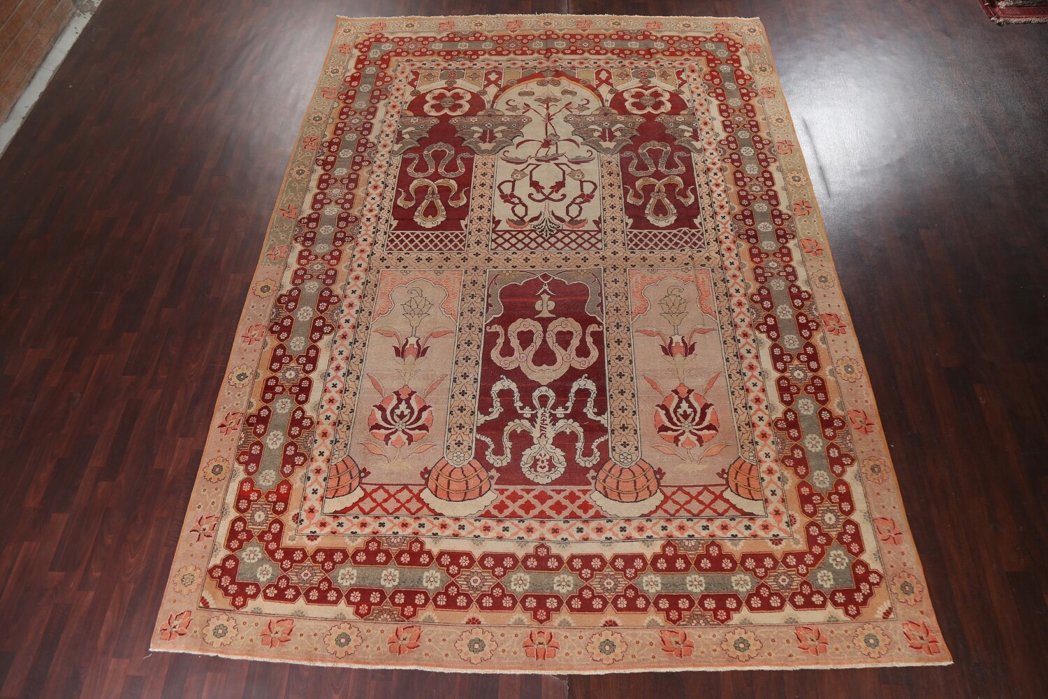Pre-1900 Antique Vegetable Dye Agra Rug 10x14