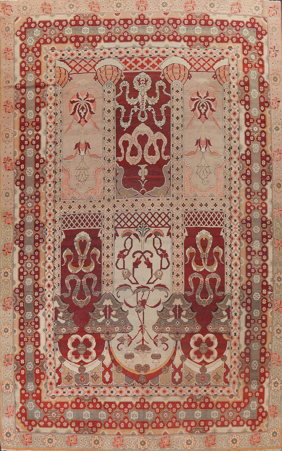 Pre-1900 Antique Vegetable Dye Agra Rug 10x14