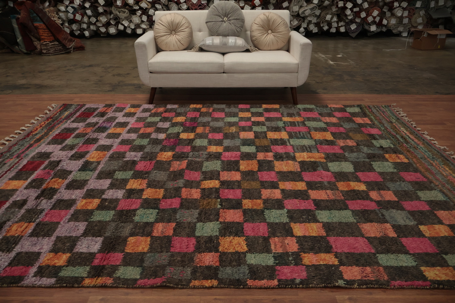 Checkered Moroccan Oriental Area Rug 8x11