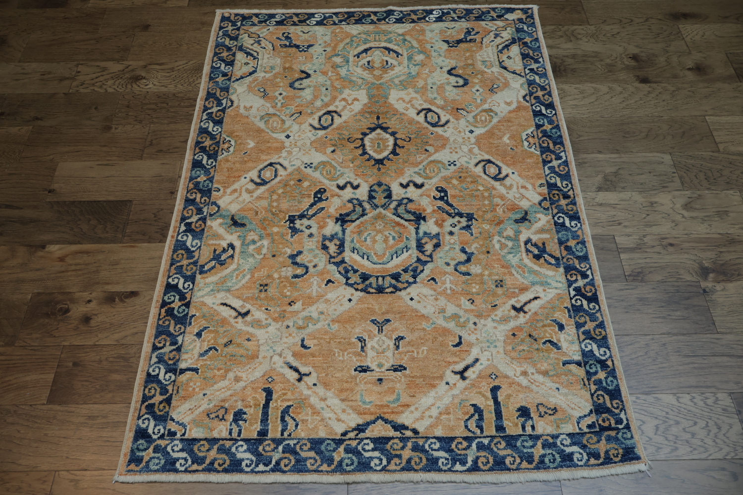 Vegetable Dye Oushak Turkish Area Rug 5x6