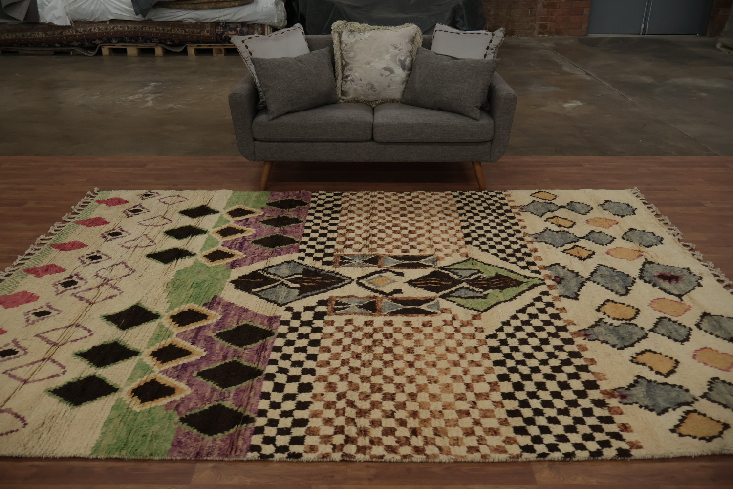 Handmade Wool Moroccan Oriental Area Rug 7x11
