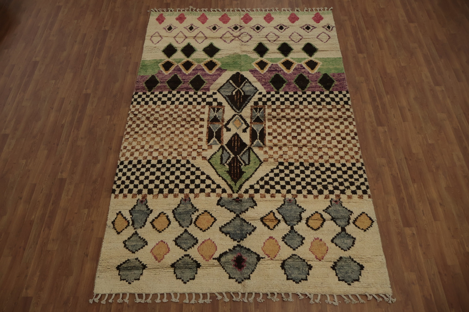 Handmade Wool Moroccan Oriental Area Rug 7x11