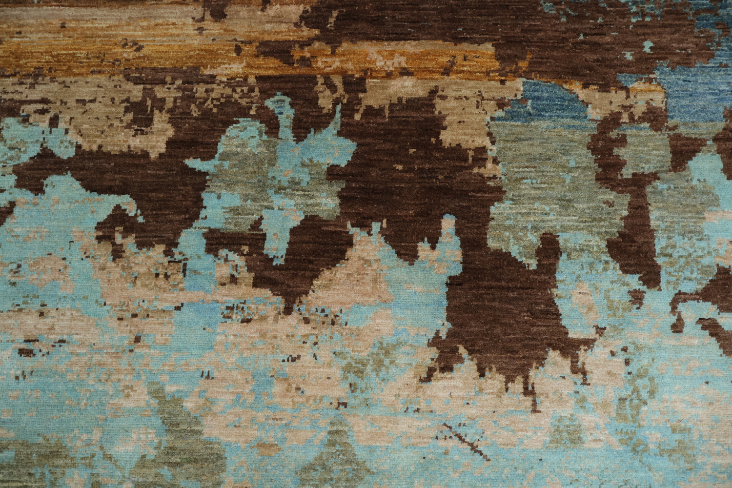 Abstract Artistic Blue Rug for a Modern Living Room Aesthetic 7x10