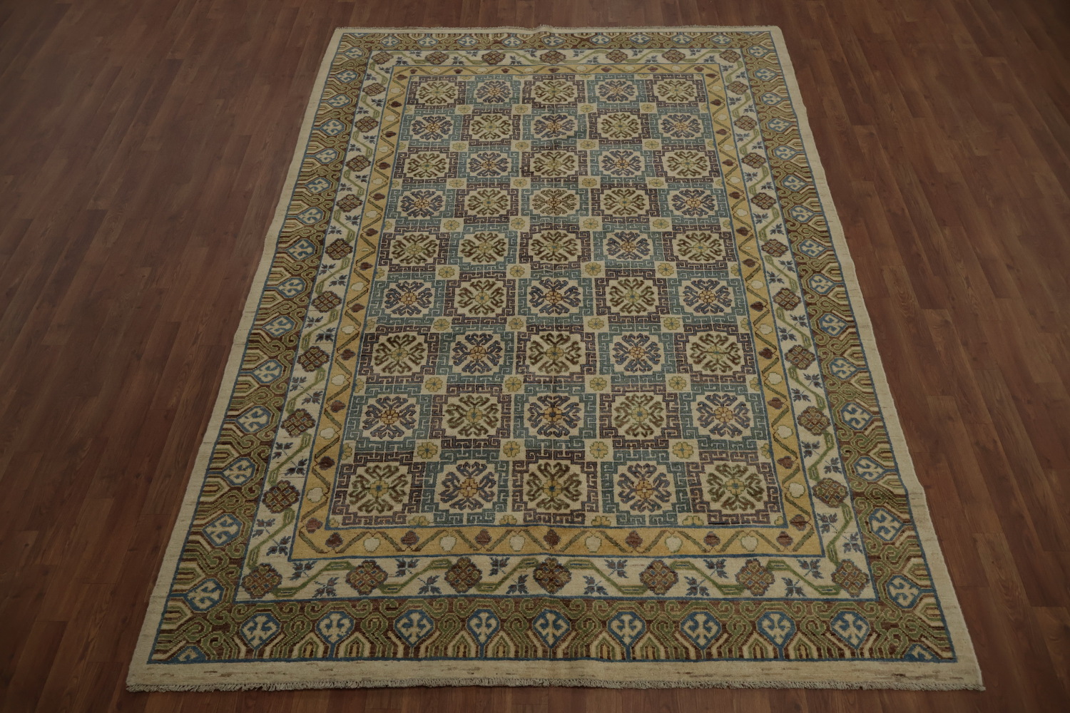 Handcrafted Khotan Wool Rug 7x10 Enriching Any Living Space Decor