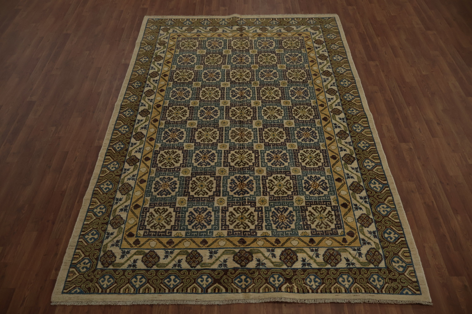 Handcrafted Khotan Wool Rug 7x10 Enriching Any Living Space Decor