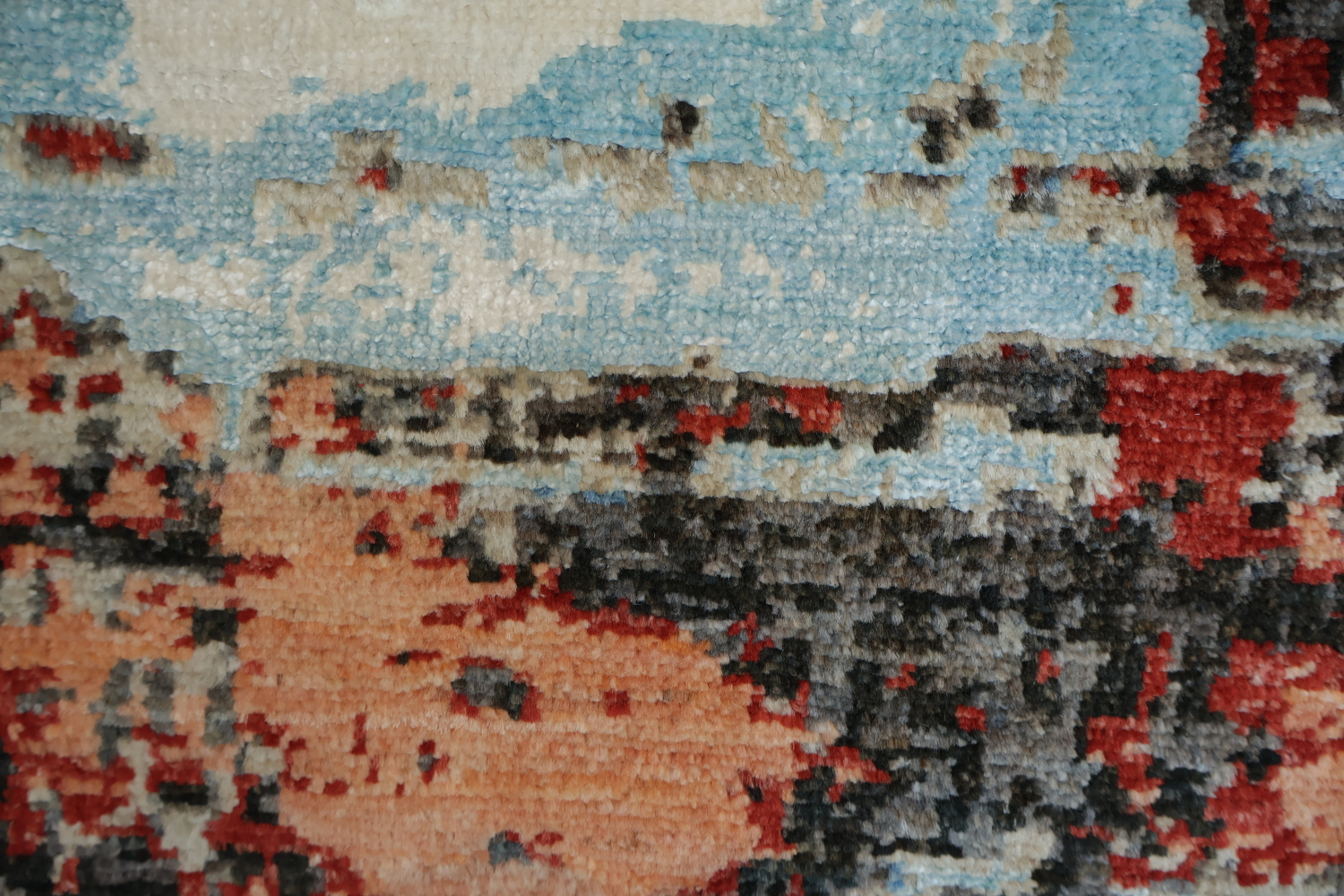 Modern Rug with Abstract Brushstroke Design 7x10