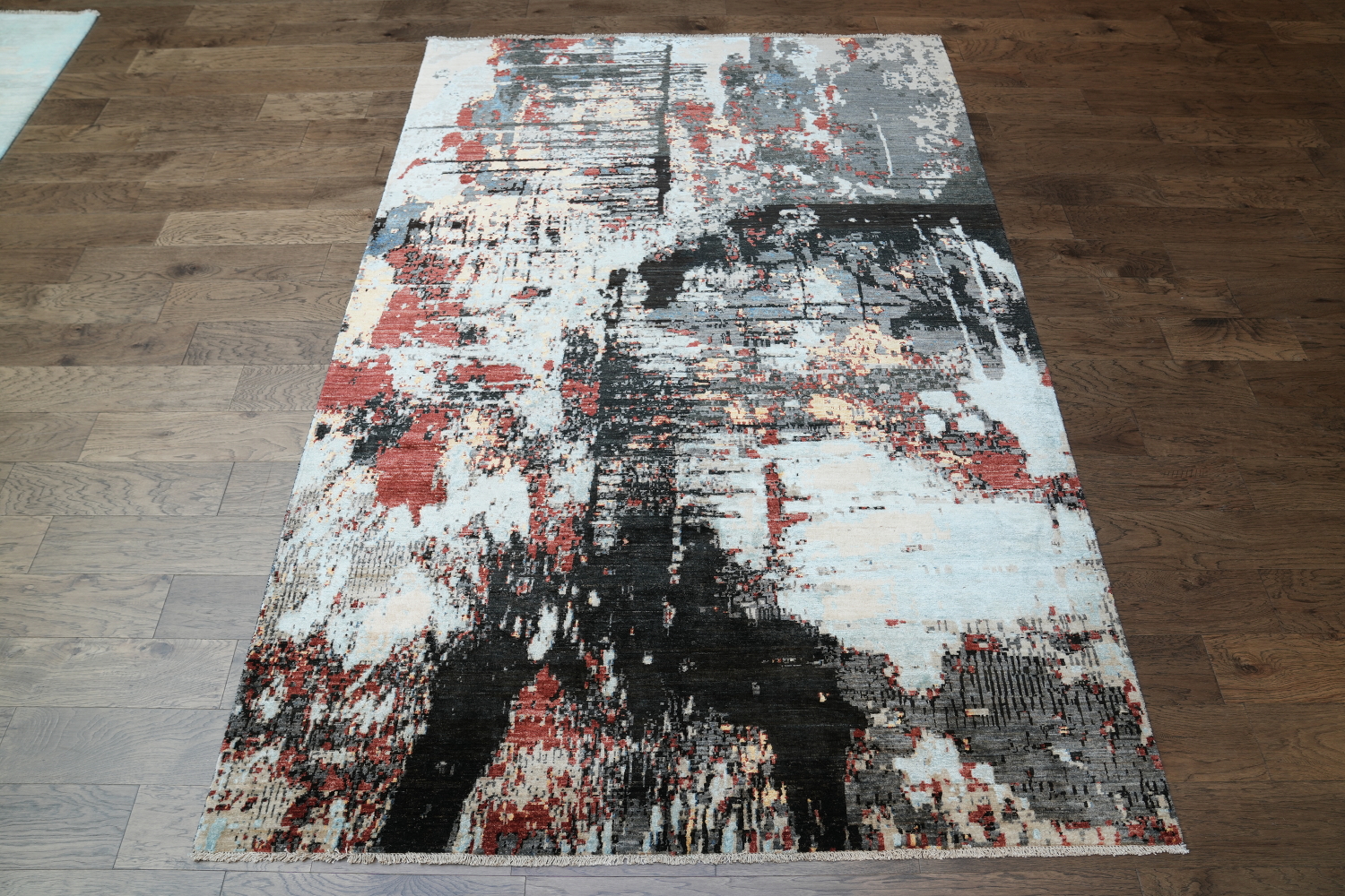 Vegetable Dye Wool/ Silk Abstract Oriental Area Rug 7x10