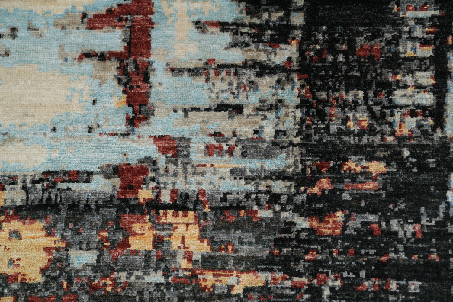 Vegetable Dye Wool/ Silk Abstract Oriental Area Rug 7x10