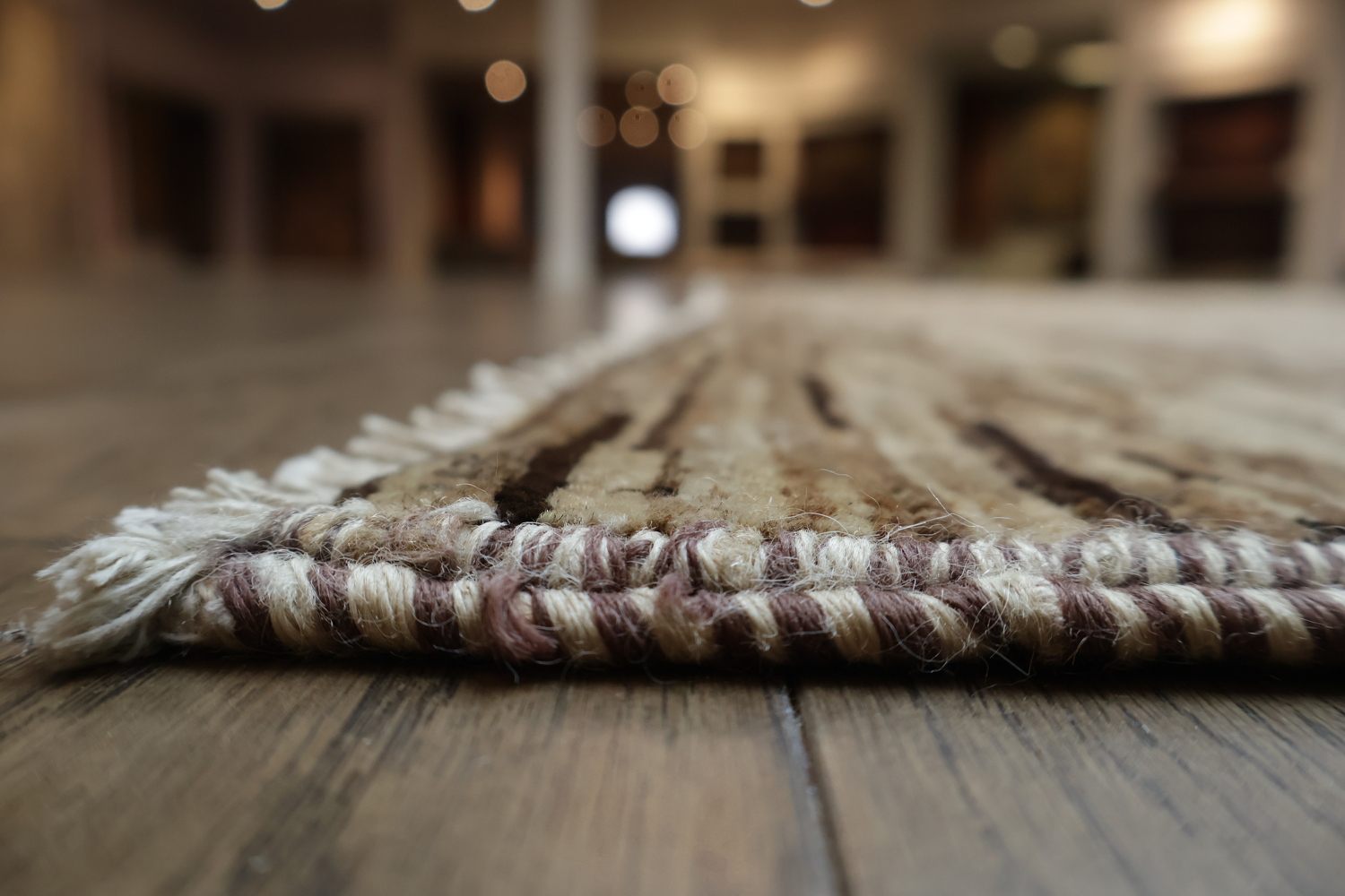 Brown Textured Striped Gabbeh Area Rug for Warm and Cozy Spaces 7x9
