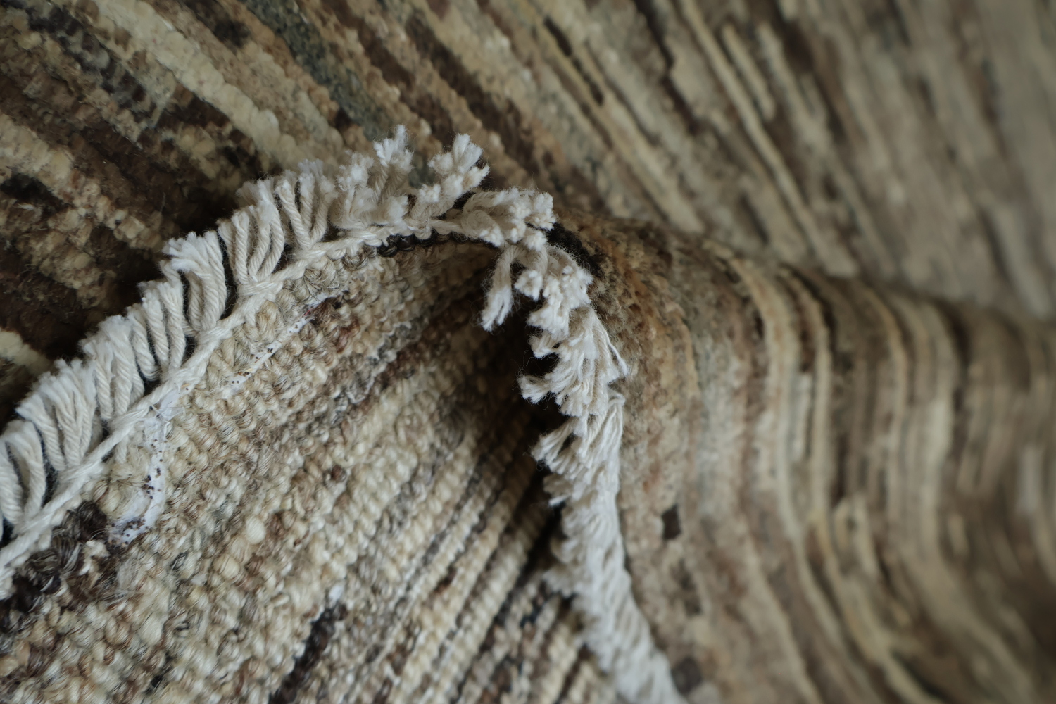 Brown Textured Striped Gabbeh Area Rug for Warm and Cozy Spaces 7x9