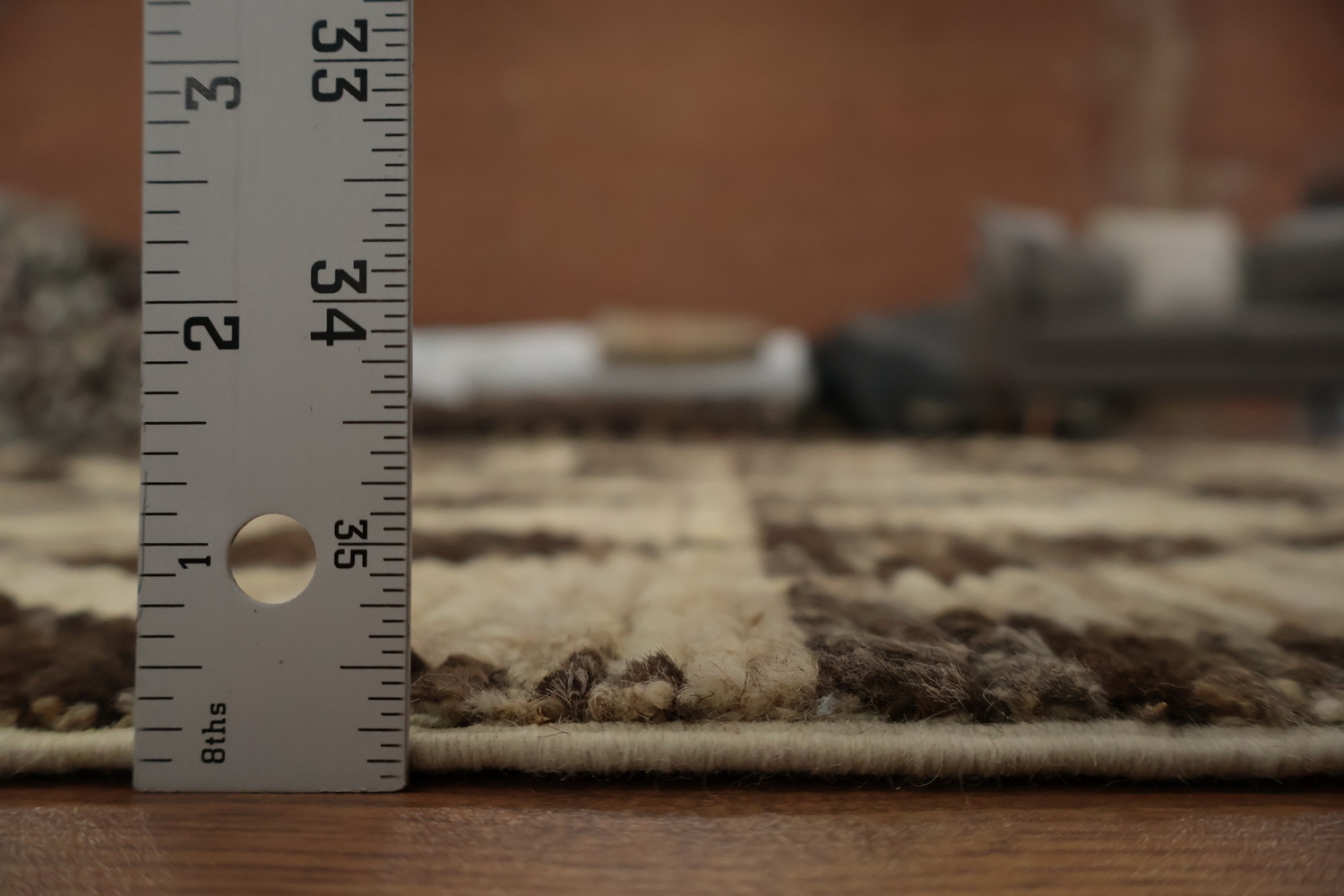 Chic Kashkoli Area Rug 6x10 Brown and Beige Triangle Design Accent