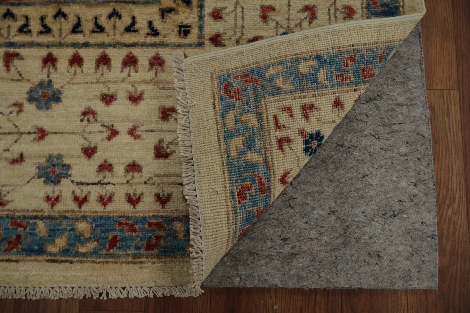 Artisan Khotan Vegetable Dye Area Rug 7x10 with Geometric Center