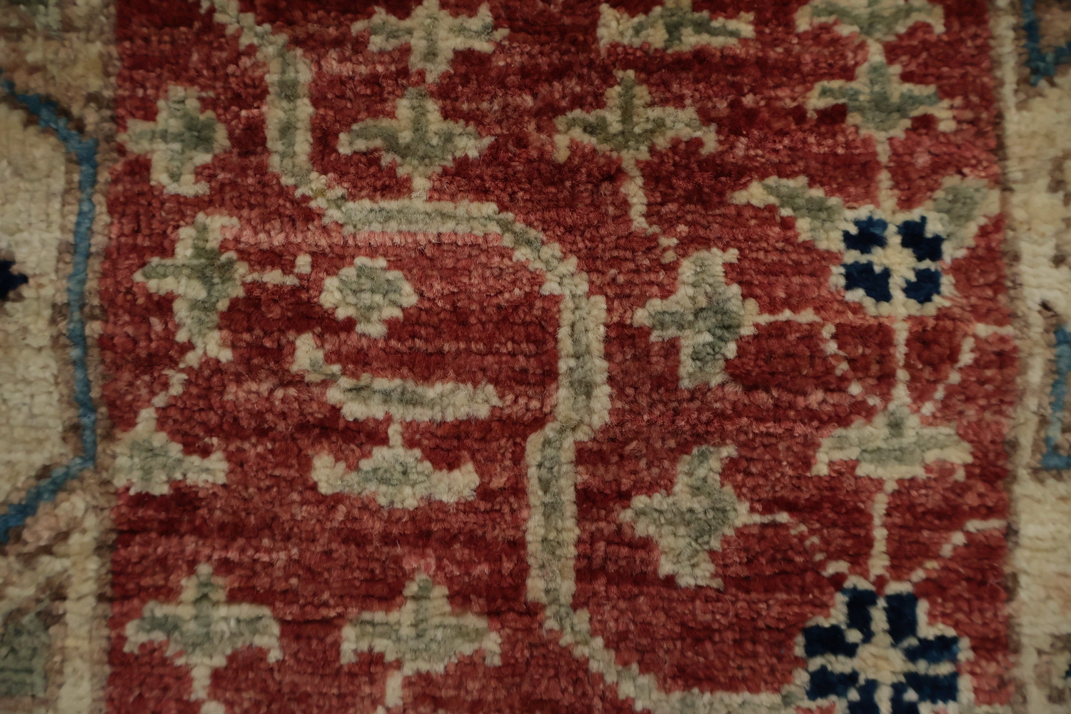 Artisan Khotan Vegetable Dye Area Rug 7x10 with Geometric Center