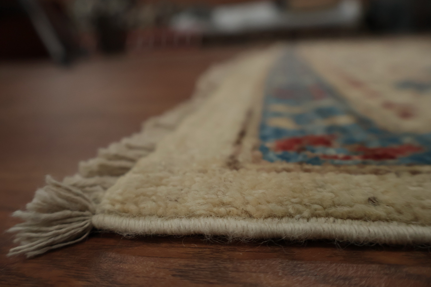 Artisan Khotan Vegetable Dye Area Rug 7x10 with Geometric Center
