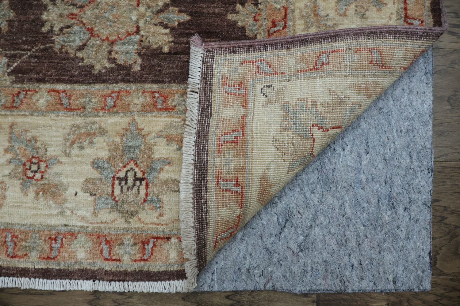 Luxurious Brown Peshawar Oriental Rug with Timeless Floral Patterns 5x7